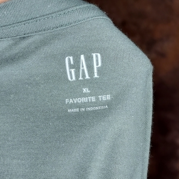 GAP graphic tee tshirt crew neck short sleeve teal turquoise blue peach XL - Picture 5 of 8